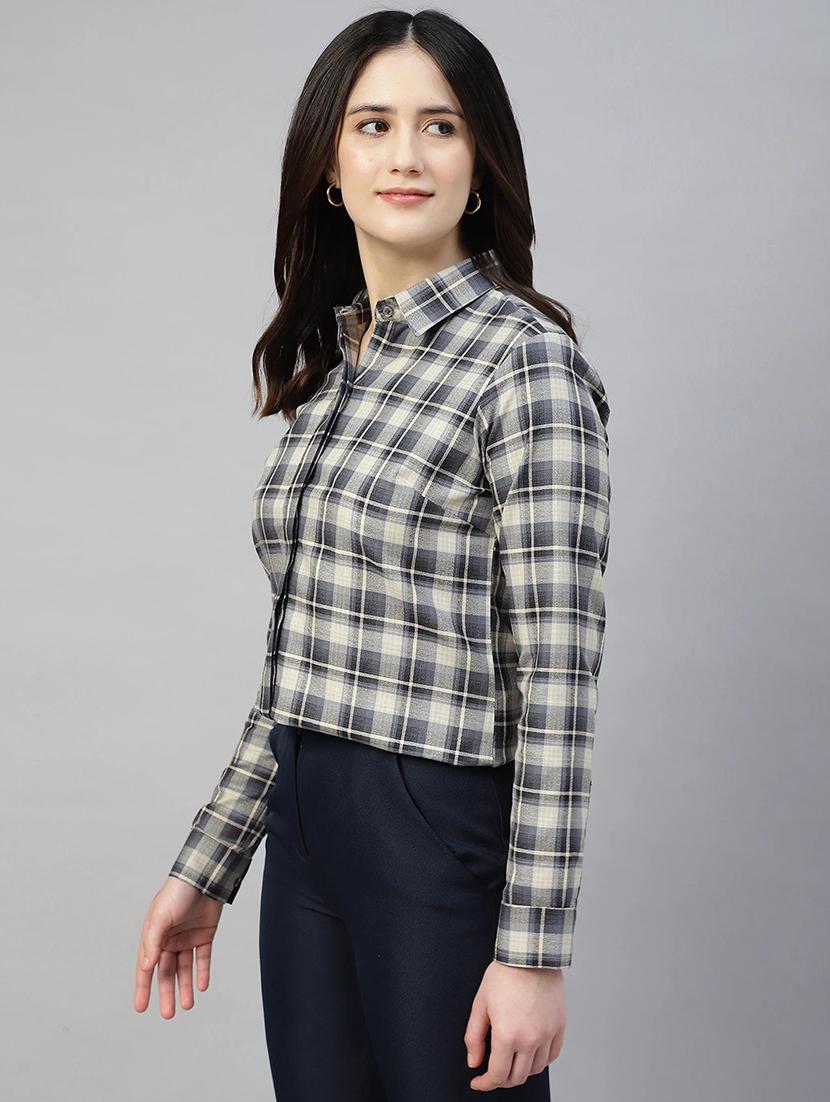 women collared long sleeve regular fit shirt - 22038782 - Standard Image - 1