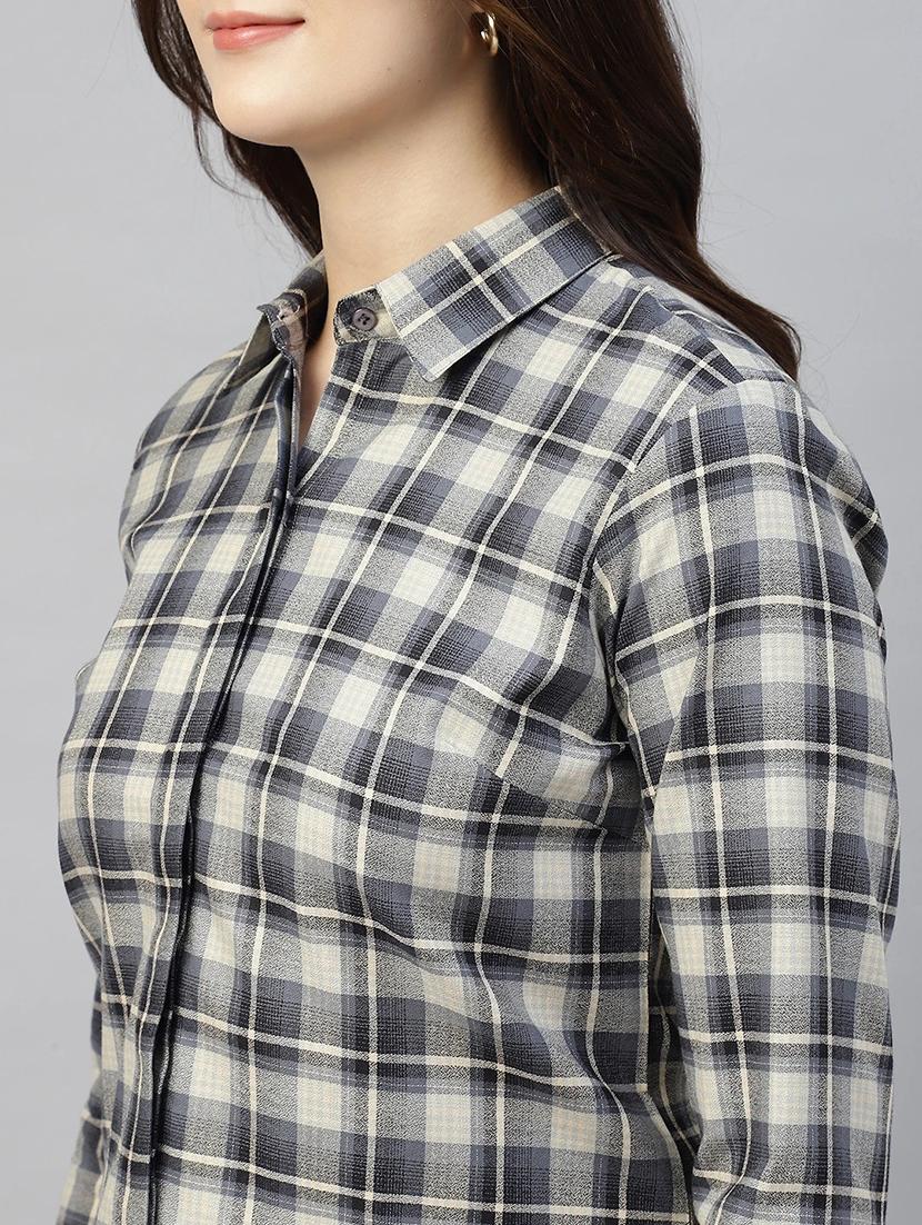 women collared long sleeve regular fit shirt - 22038782 - Standard Image - 4