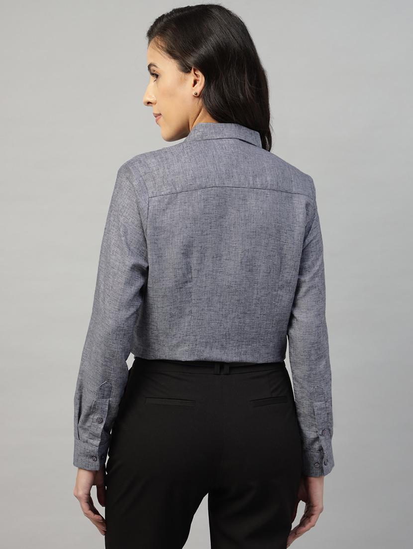 women collared long sleeve regular fit shirt - 22038784 - Standard Image - 4
