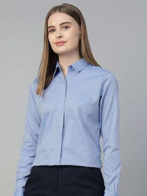 women collared long sleeve regular fit shirt - 22038790 - Standard Image - 0