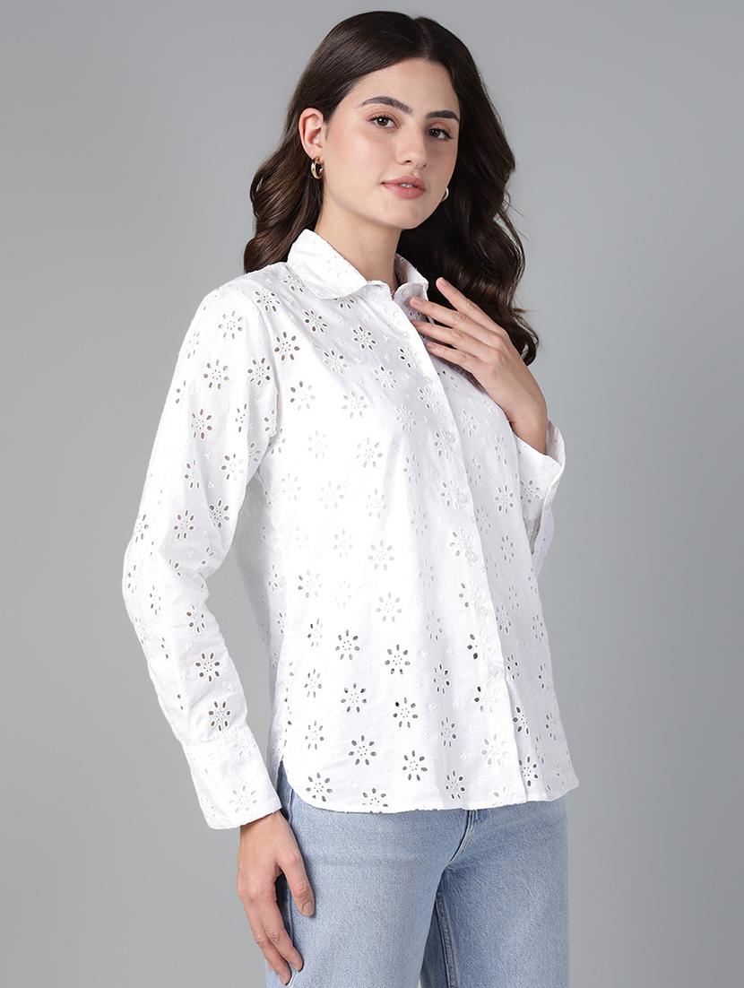 women collared long sleeve regular fit shirt - 22038799 - Standard Image - 1