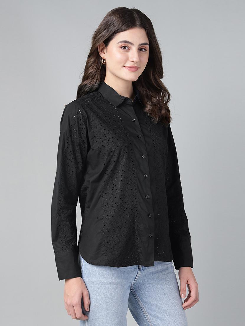 women collared long sleeve regular fit shirt - 22038801 - Standard Image - 1