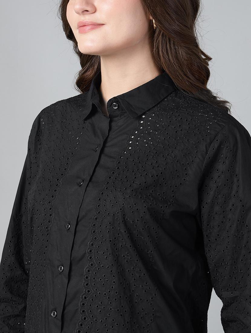 women collared long sleeve regular fit shirt - 22038801 - Standard Image - 4