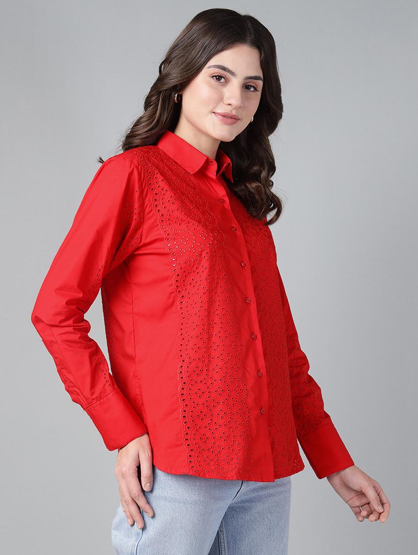 women collared long sleeve regular fit shirt - 22038802 - Standard Image - 1