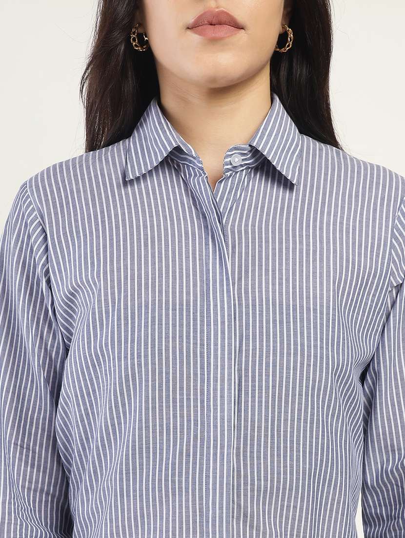 women collared long sleeve regular fit shirt - 22038812 -  Standard Image - 4