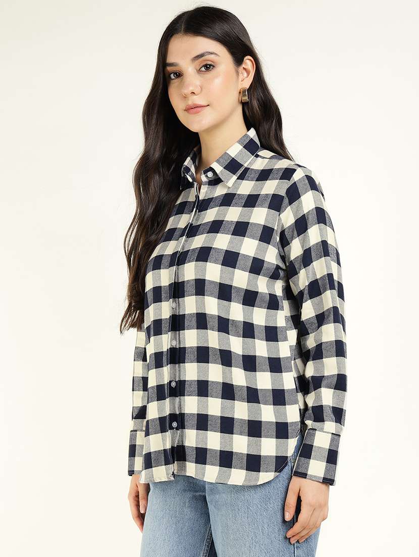women collared long sleeve regular fit shirt - 22038815 -  Standard Image - 1