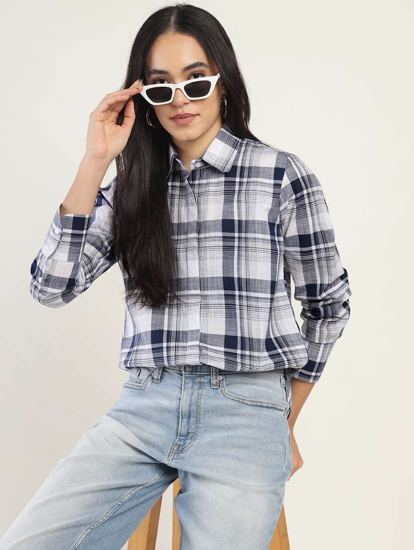 women collared long sleeve regular fit shirt