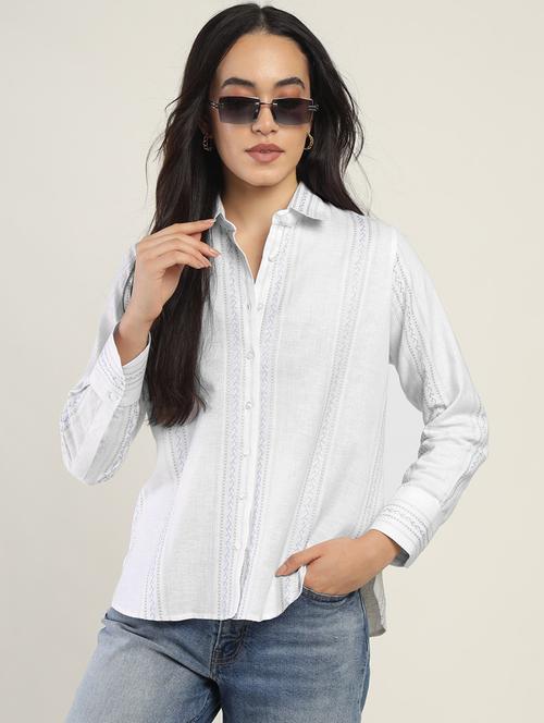 women collared long sleeve regular fit shirt - 22038820 - Standard Image - 0