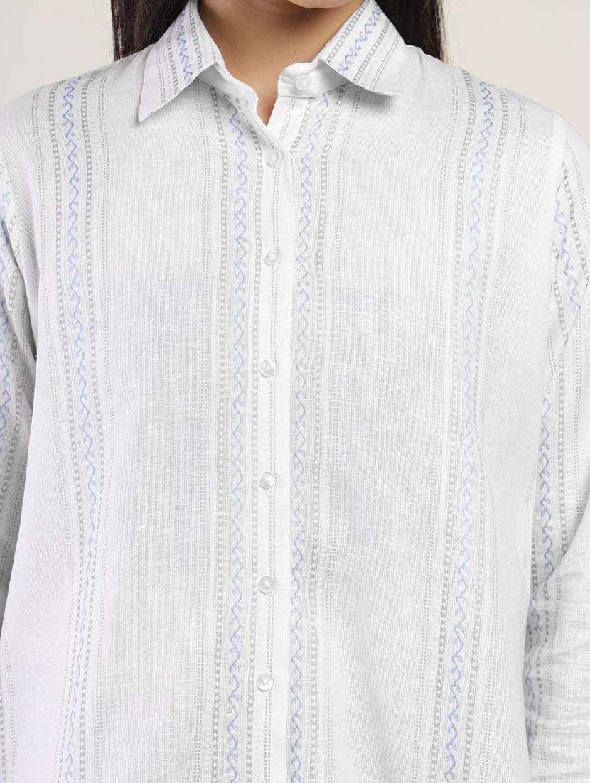 women collared long sleeve regular fit shirt - 22038820 - Standard Image - 4