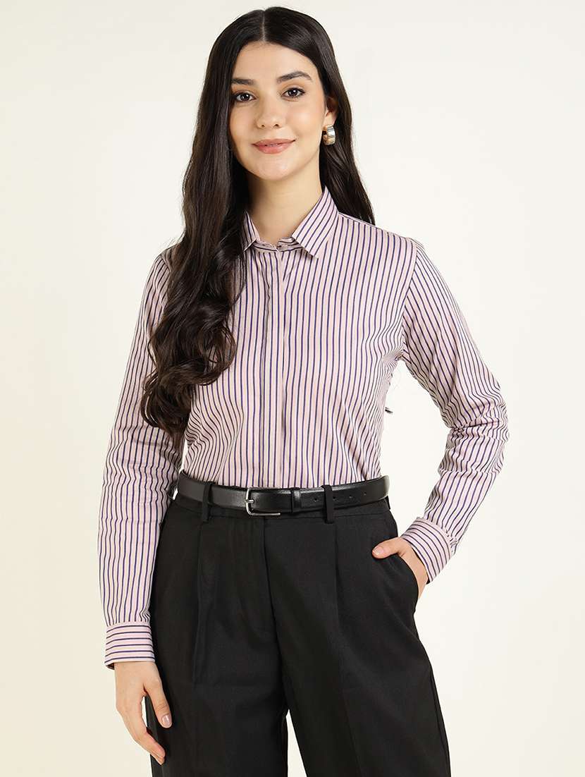 women collared long sleeve regular fit shirt - 22038828 -  Standard Image - 1