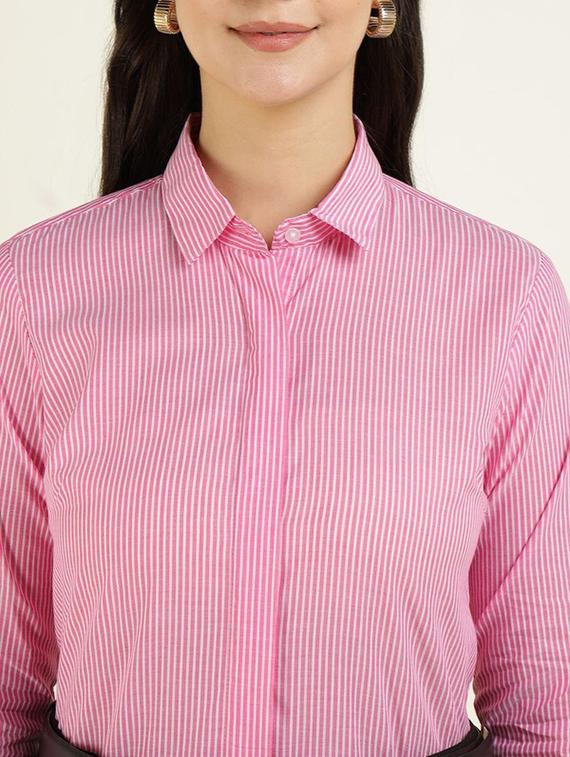 women collared long sleeve regular fit shirt - 22038830 - Standard Image - 4