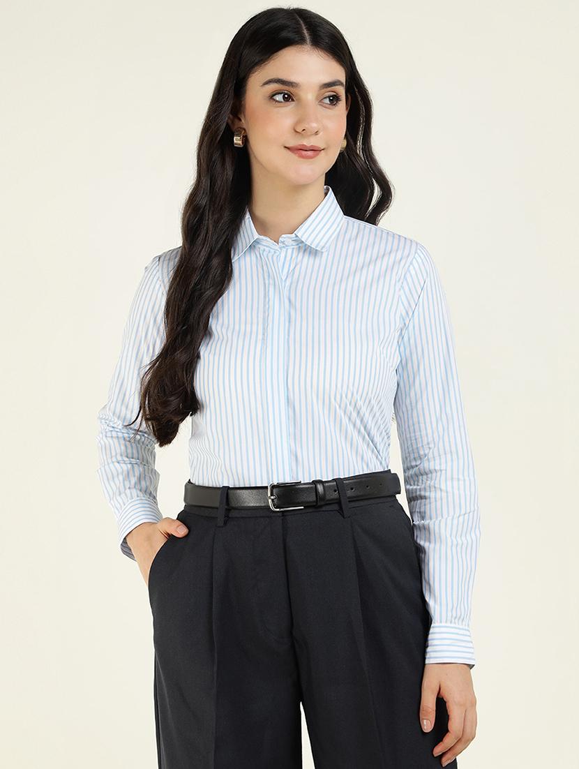 women collared long sleeve regular fit shirt - 22038831 - Standard Image - 1