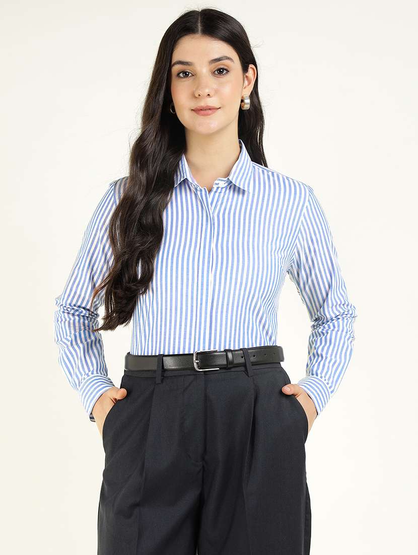 women collared long sleeve regular fit shirt - 22038832 -  Standard Image - 1