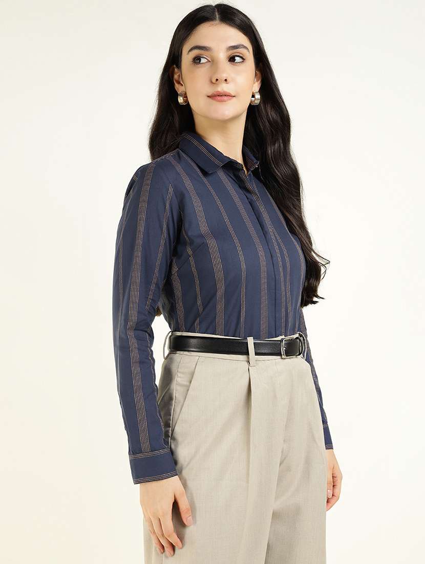women collared long sleeve regular fit shirt - 22038833 -  Standard Image - 1