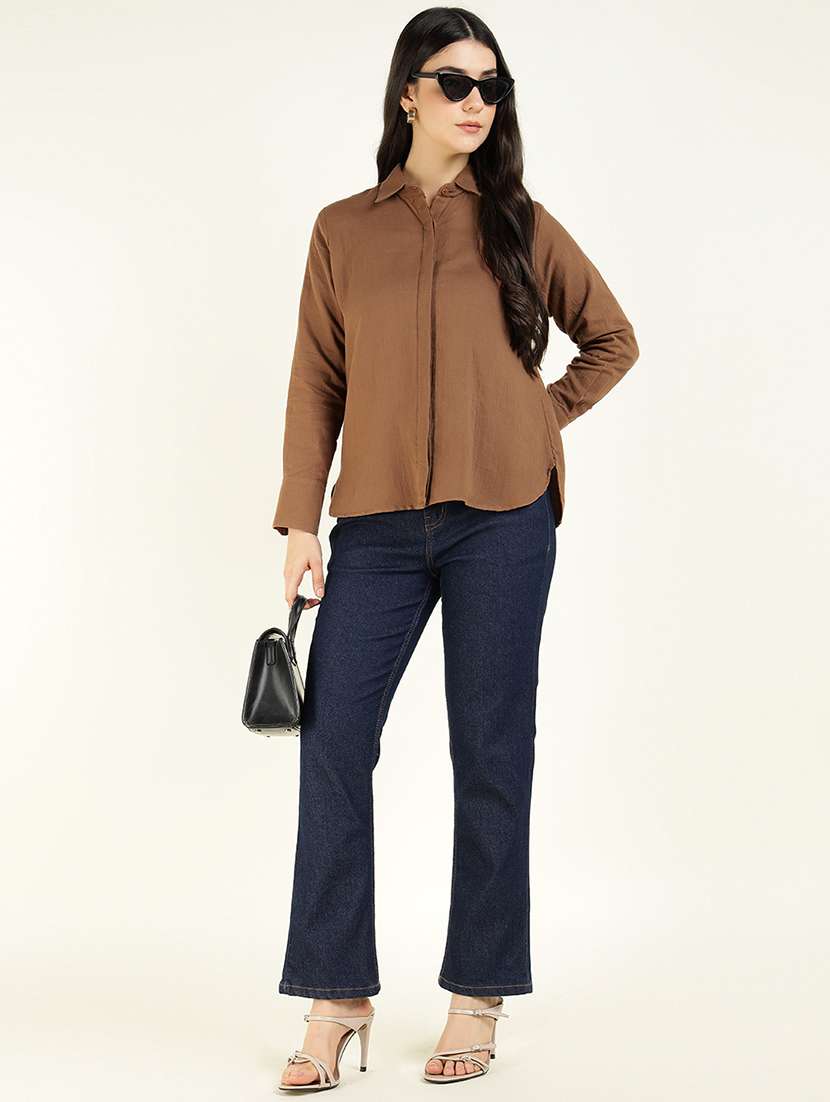 women collared long sleeve regular fit shirt - 22038835 -  Standard Image - 4