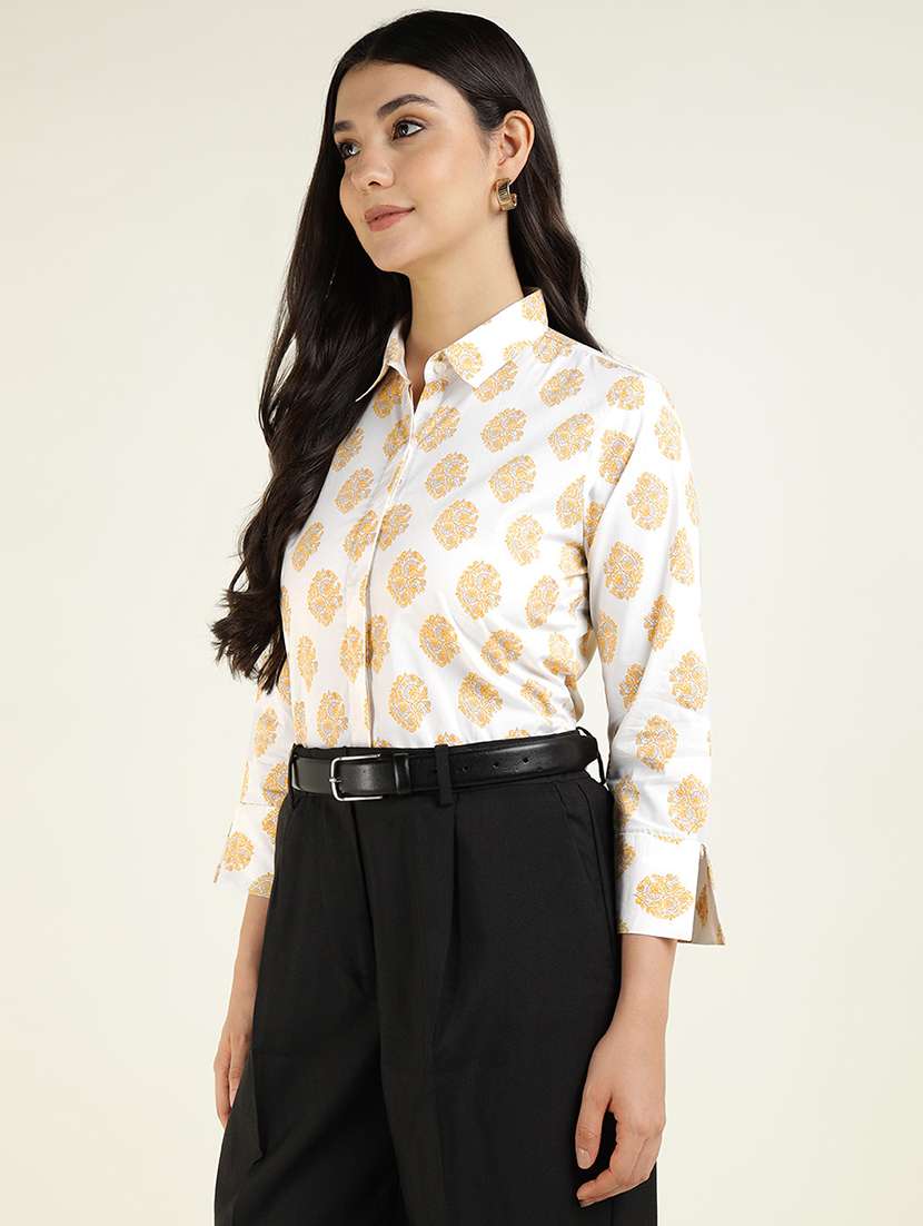 women printed collared regular fit shirt - 22038837 -  Standard Image - 1