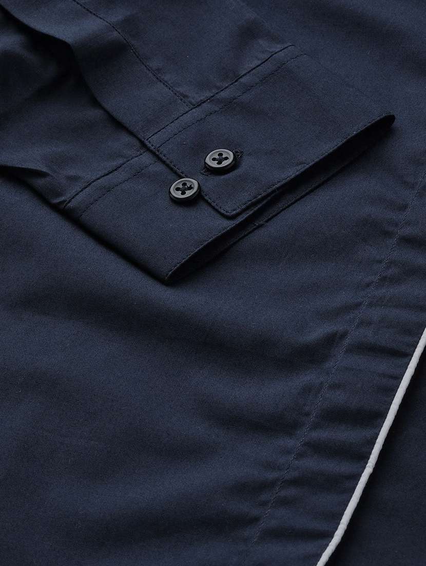 women solid collared long sleeve shirt - 22038844 -  Standard Image - 4