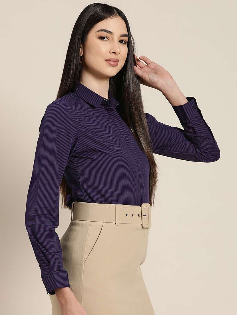 women collared long sleeve regular fit shirt - 22038850 -  Standard Image - 1