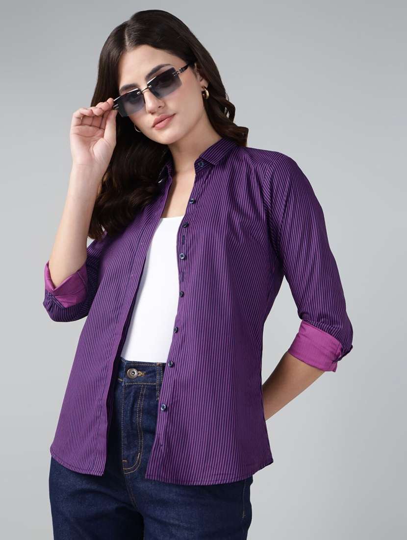 Women Collared Long Sleeve Regular Fit Shirt - 22038851 -  Standard Image - 1