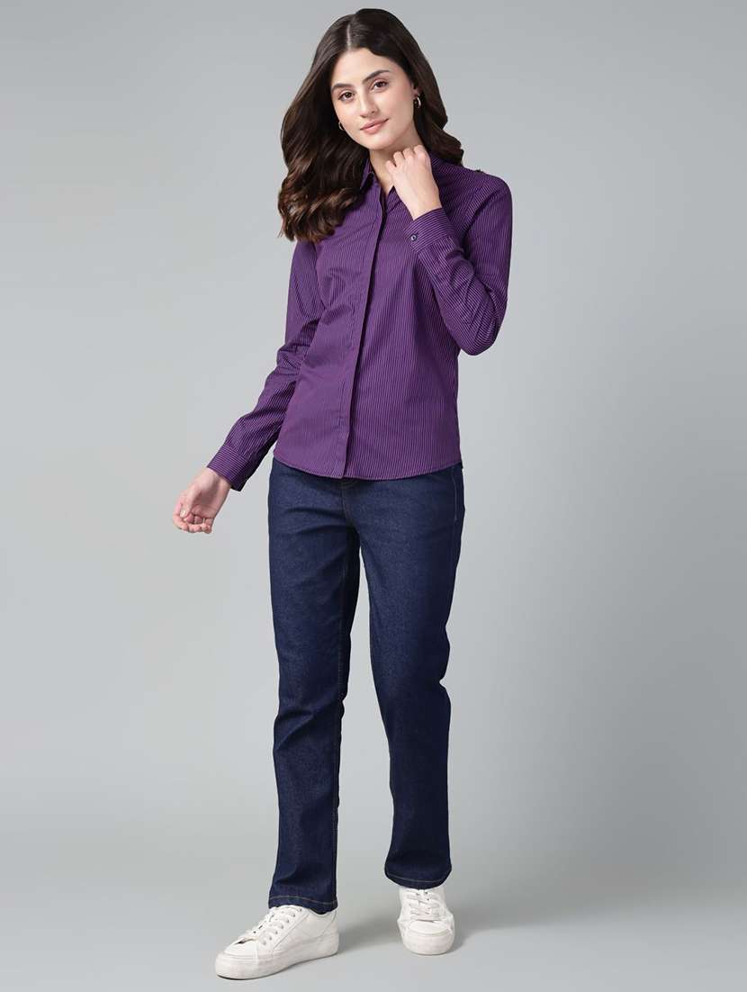 Women Collared Long Sleeve Regular Fit Shirt - 22038851 -  Standard Image - 4