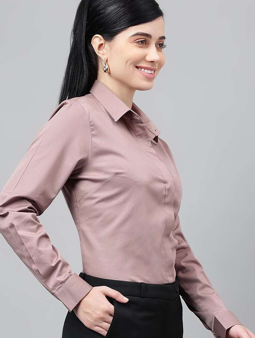 women collared long sleeve regular fit shirt - 22038861 -  Standard Image - 1