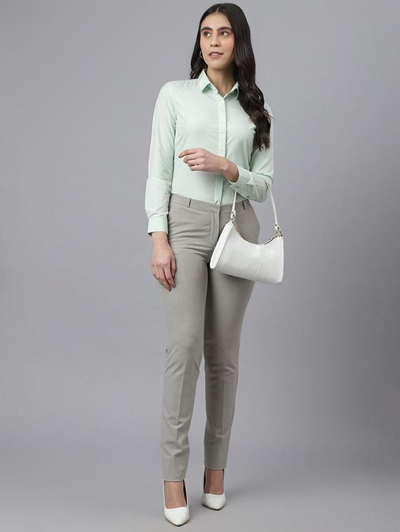 green polyester regular shirt - 22038883 - Standard Image - 4