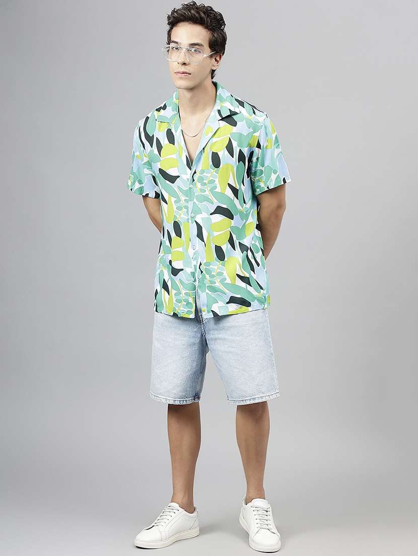 men printed collared short sleeves casual shirt - 22038894 -  Standard Image - 4