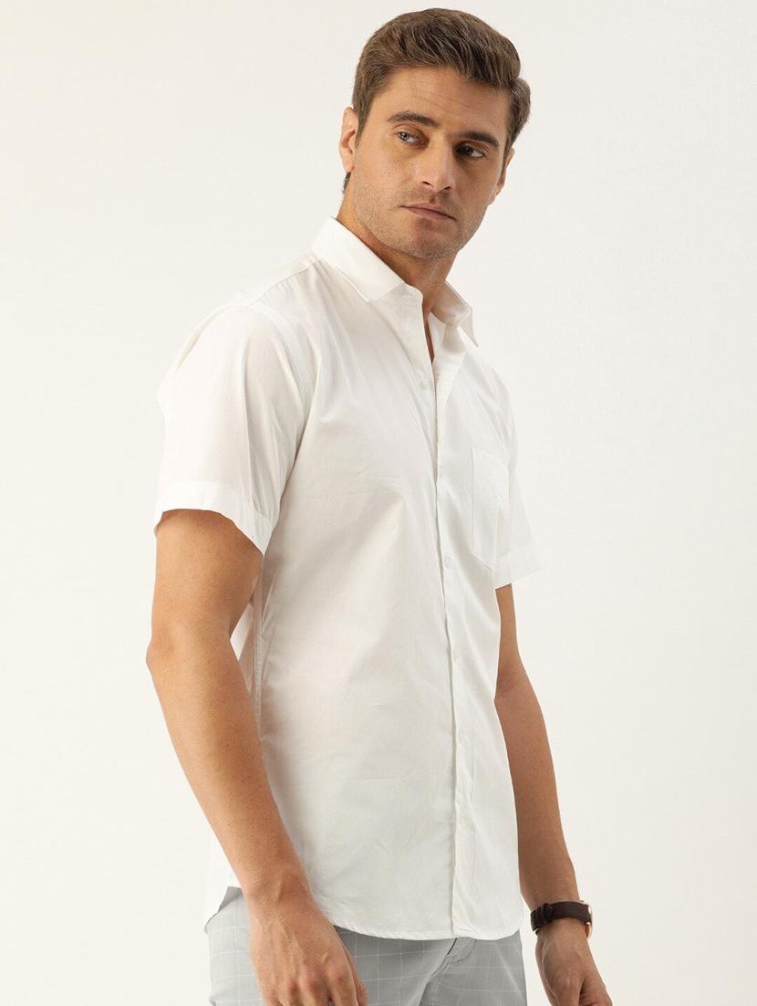 men solid collared short sleeve regular fit shirt - 22038897 -  Standard Image - 1