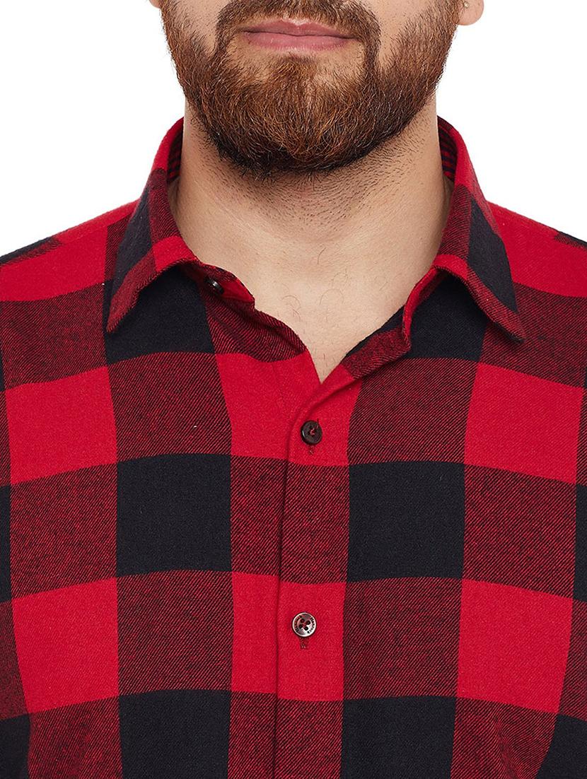 men checkered collared long sleeve regular fit shirt - 22038898 - Standard Image - 4