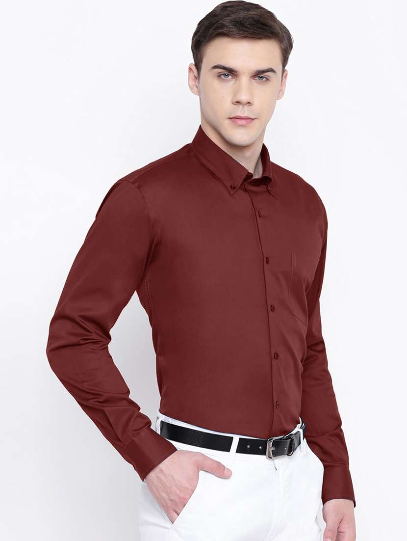 men solid collared long sleeve shirt - 22038899 -  Standard Image - 1
