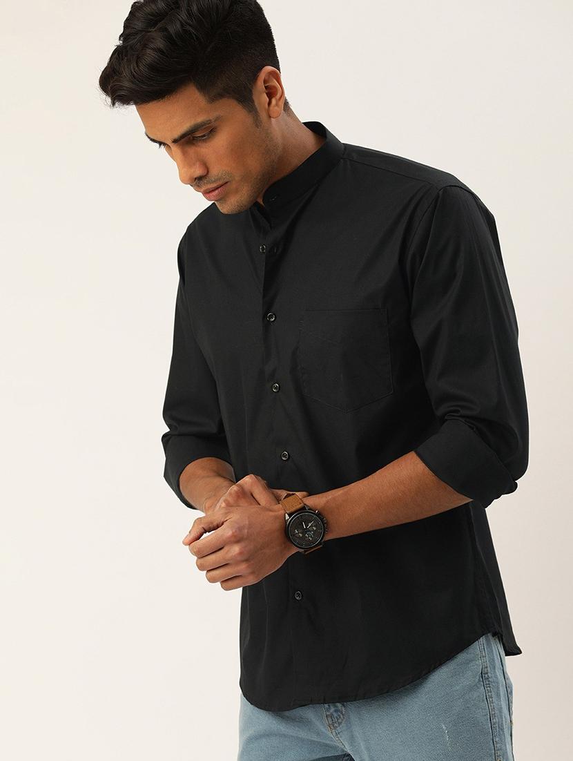 men solid collared long sleeve regular fit shirt - 22038902 - Standard Image - 1