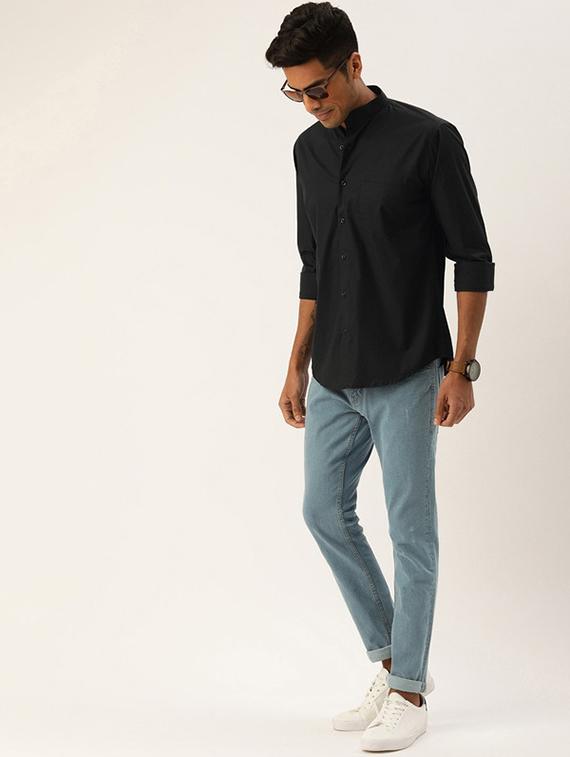 men solid collared long sleeve regular fit shirt - 22038902 - Standard Image - 4
