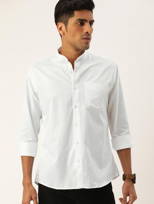 men solid collared long sleeve regular fit shirt - 22038903 - Standard Image - 0