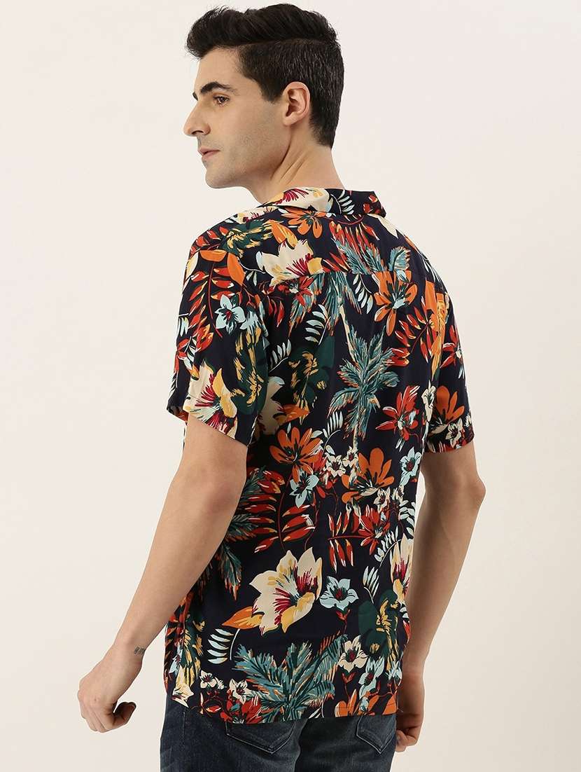 men printed cuban collared short sleeve shirt - 22038908 -  Standard Image - 1