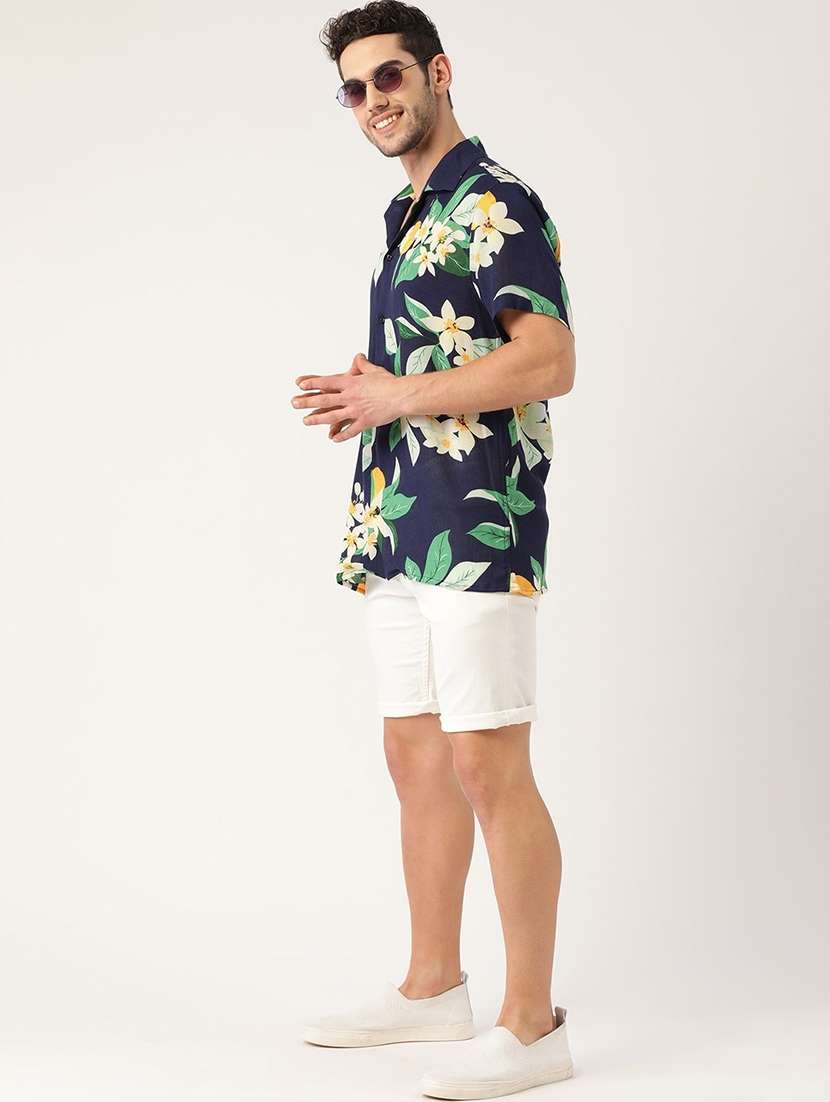 men printed cuban collared short sleeve loose fit shirt - 22038919 -  Standard Image - 4