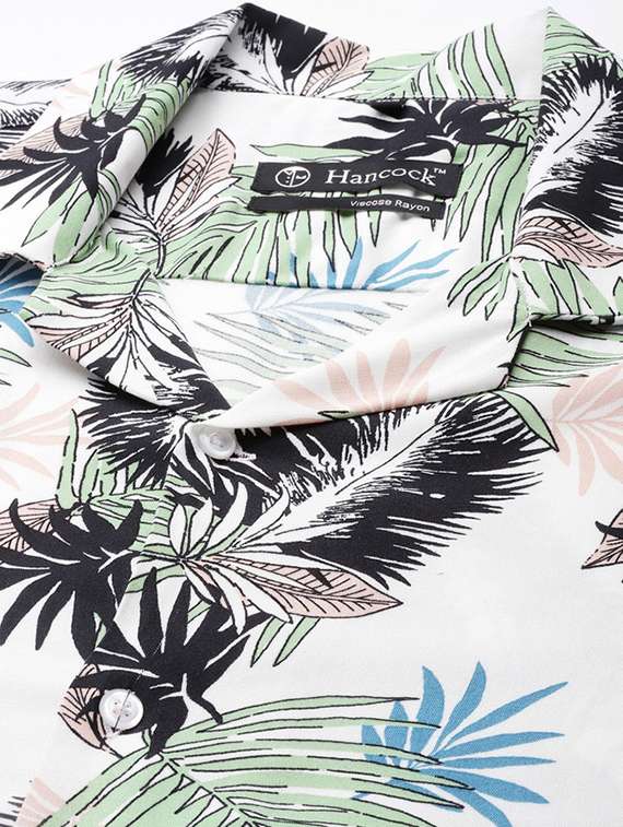 men printed cuban collared short sleeve loose fit shirt - 22038925 -  Standard Image - 4