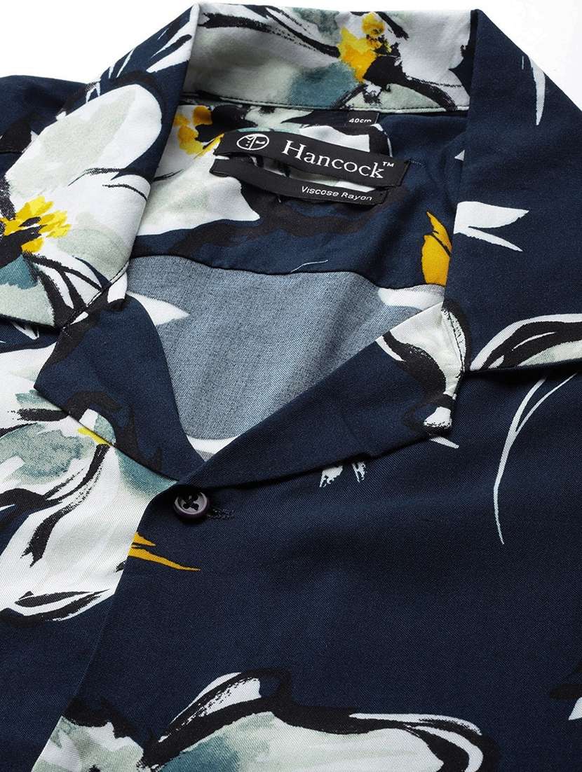 men printed cuban collared short sleeve loose fit shirt - 22038926 -  Standard Image - 4