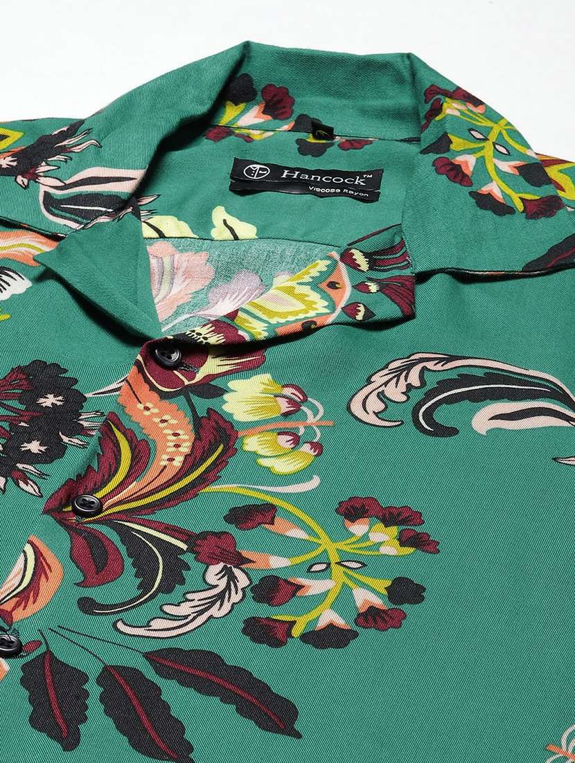 men printed cuban collared short sleeve loose fit shirt - 22038932 -  Standard Image - 4