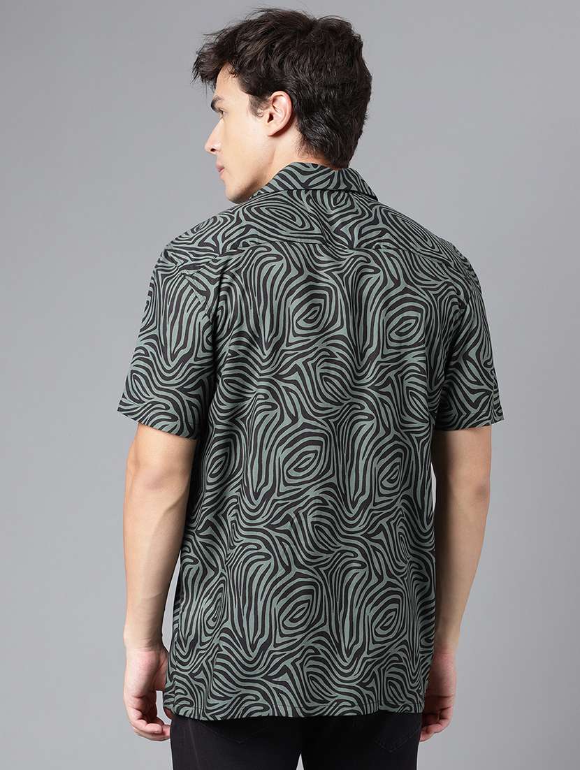 men printed cuban collared short sleeve loose fit shirt - 22038950 -  Standard Image - 1