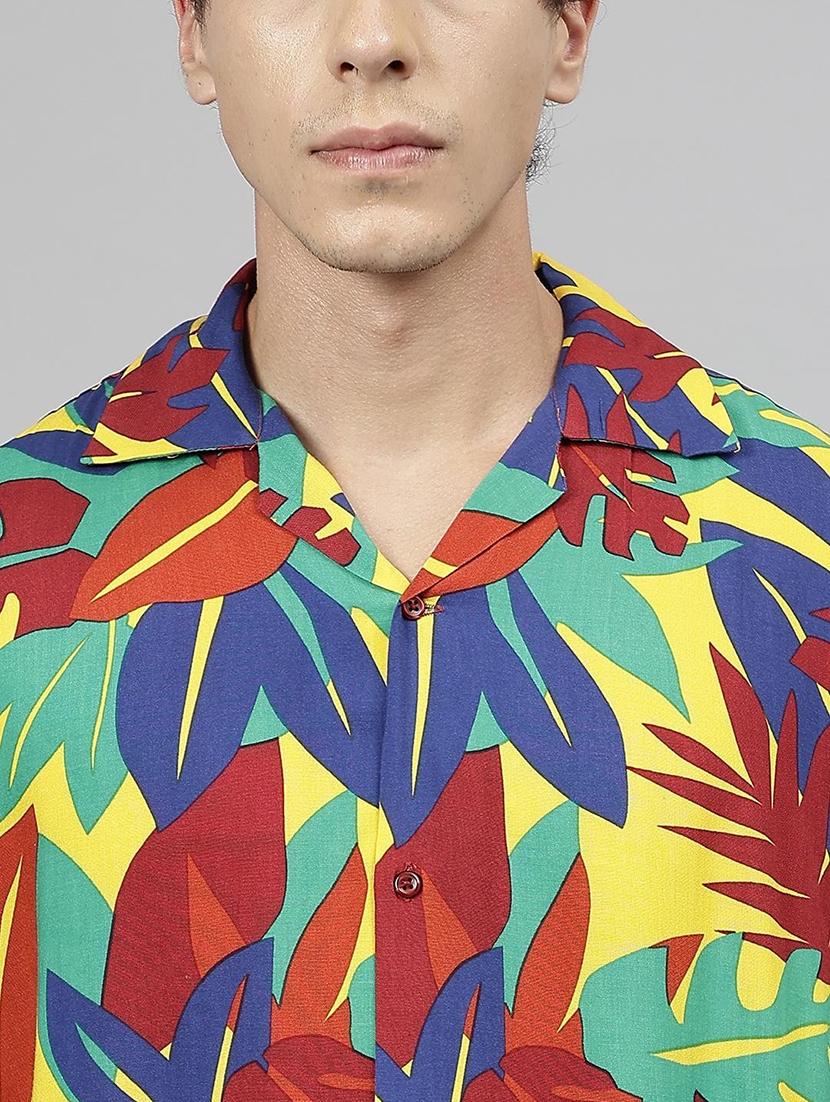men printed cuban collared long sleeve shirt - 22038960 - Standard Image - 4