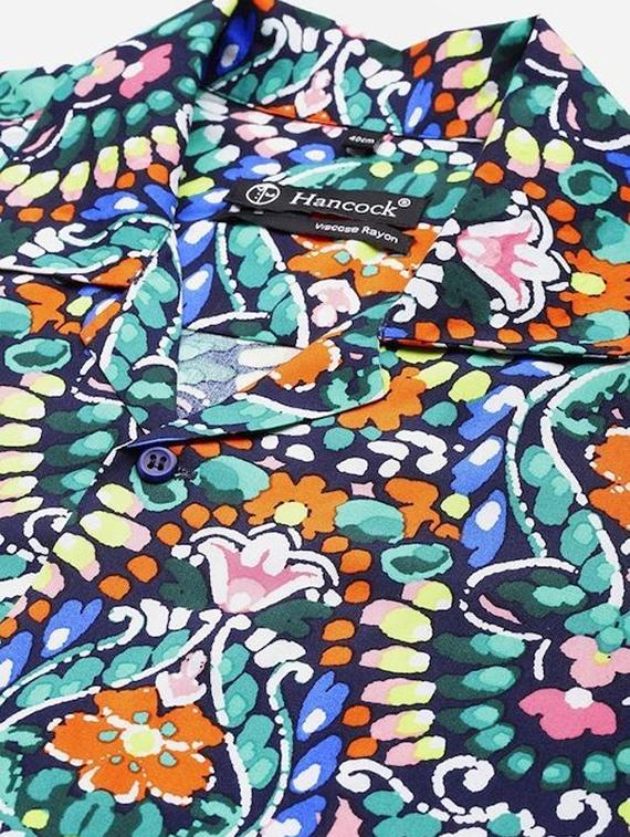 men printed cuban collared short sleeve shirt - 22038975 - Standard Image - 4
