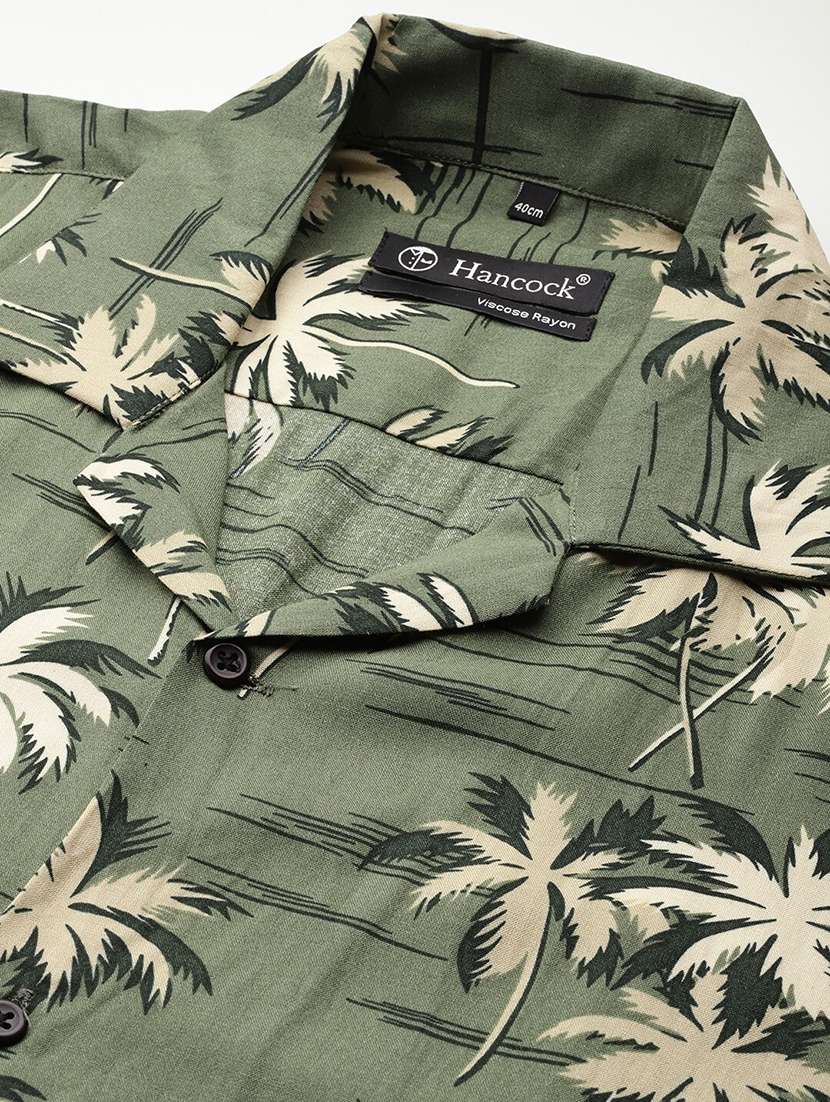 men printed cuban collared short sleeve loose fit shirt - 22038984 -  Standard Image - 4