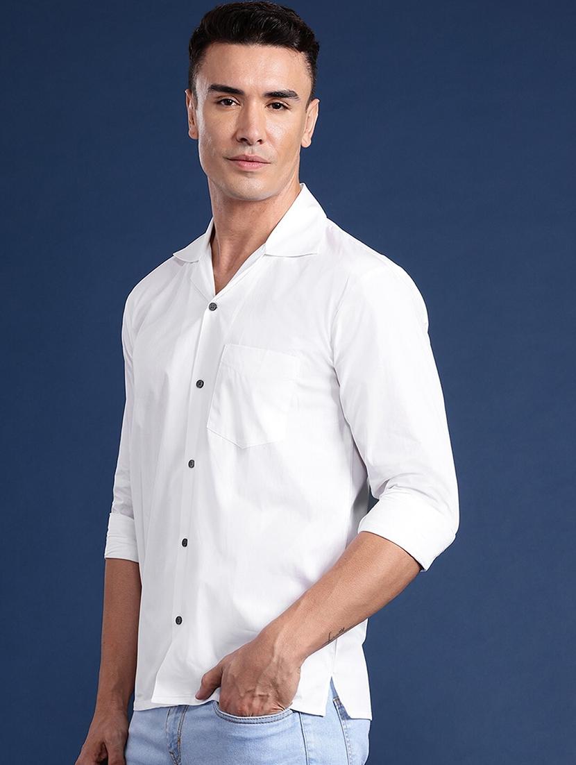 men solid cuban collared long sleeve shirt - 22038997 -  Standard Image - 1