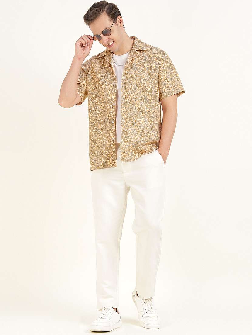 men printed cuban collared short sleeve shirt - 22039008 -  Standard Image - 4
