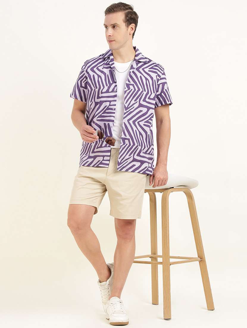 men printed cuban collared short sleeve shirt - 22039010 -  Standard Image - 4
