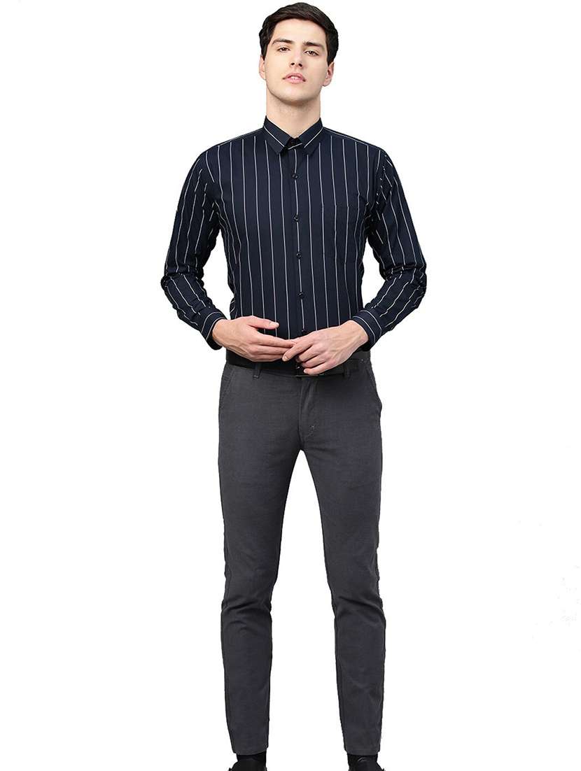 men striped collared long sleeve shirt - 22039024 -  Standard Image - 4
