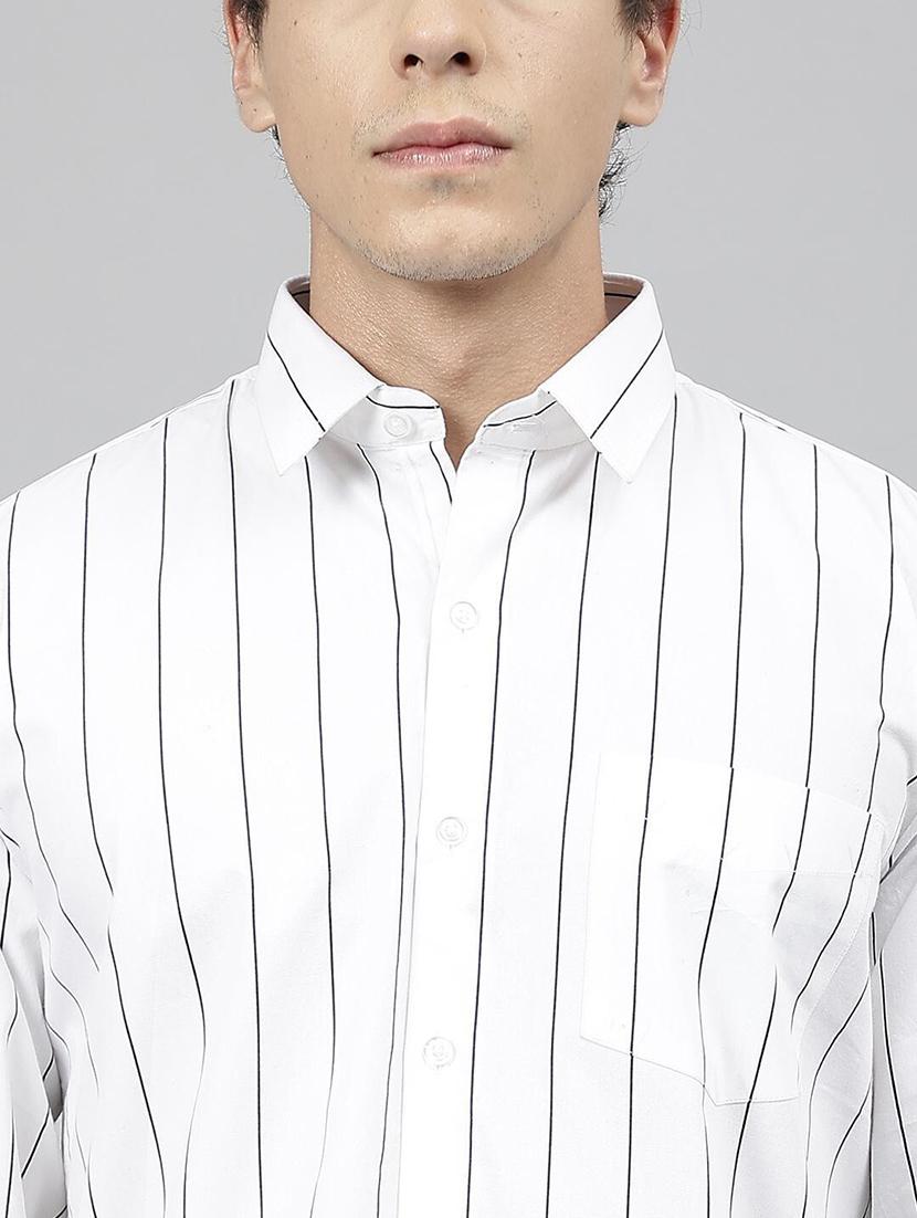 men striped collared long sleeve shirt - 22039031 - Standard Image - 4
