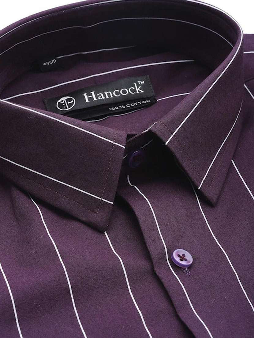 men striped collared long sleeve shirt - 22039033 -  Standard Image - 4