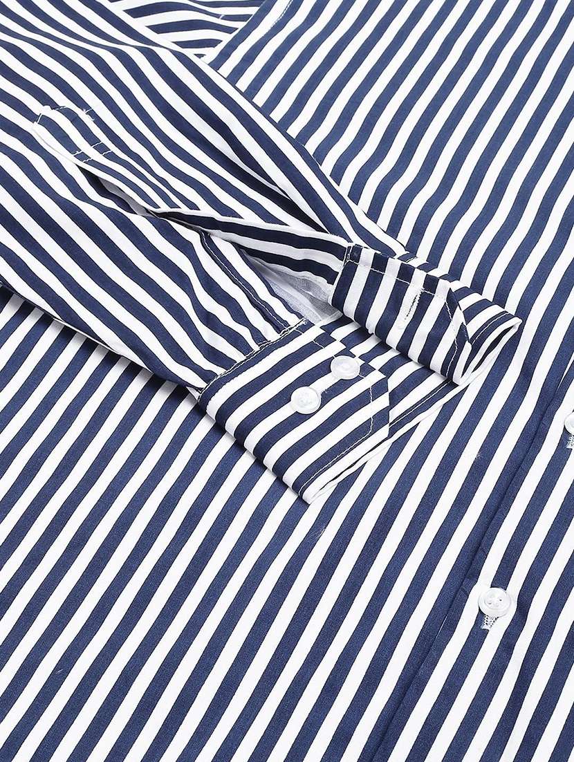 men striped collared long sleeve shirt - 22039035 -  Standard Image - 4