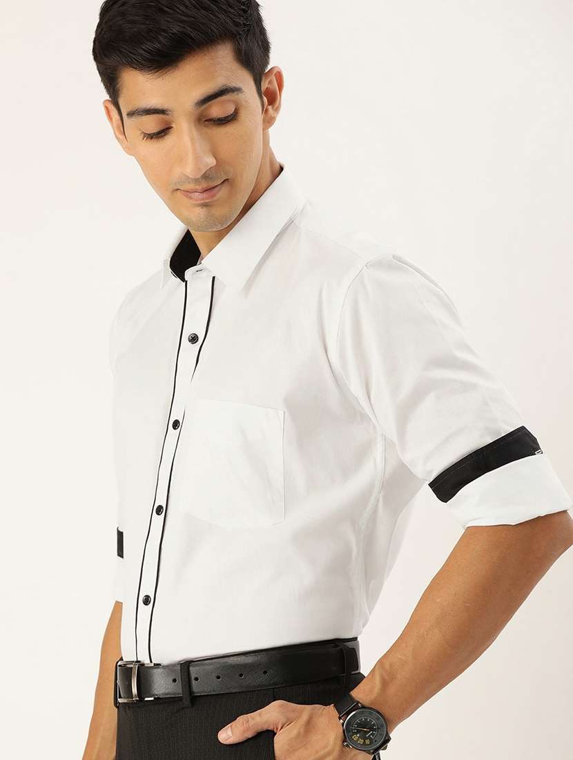 men solid collared long sleeve shirt - 22039036 -  Standard Image - 1